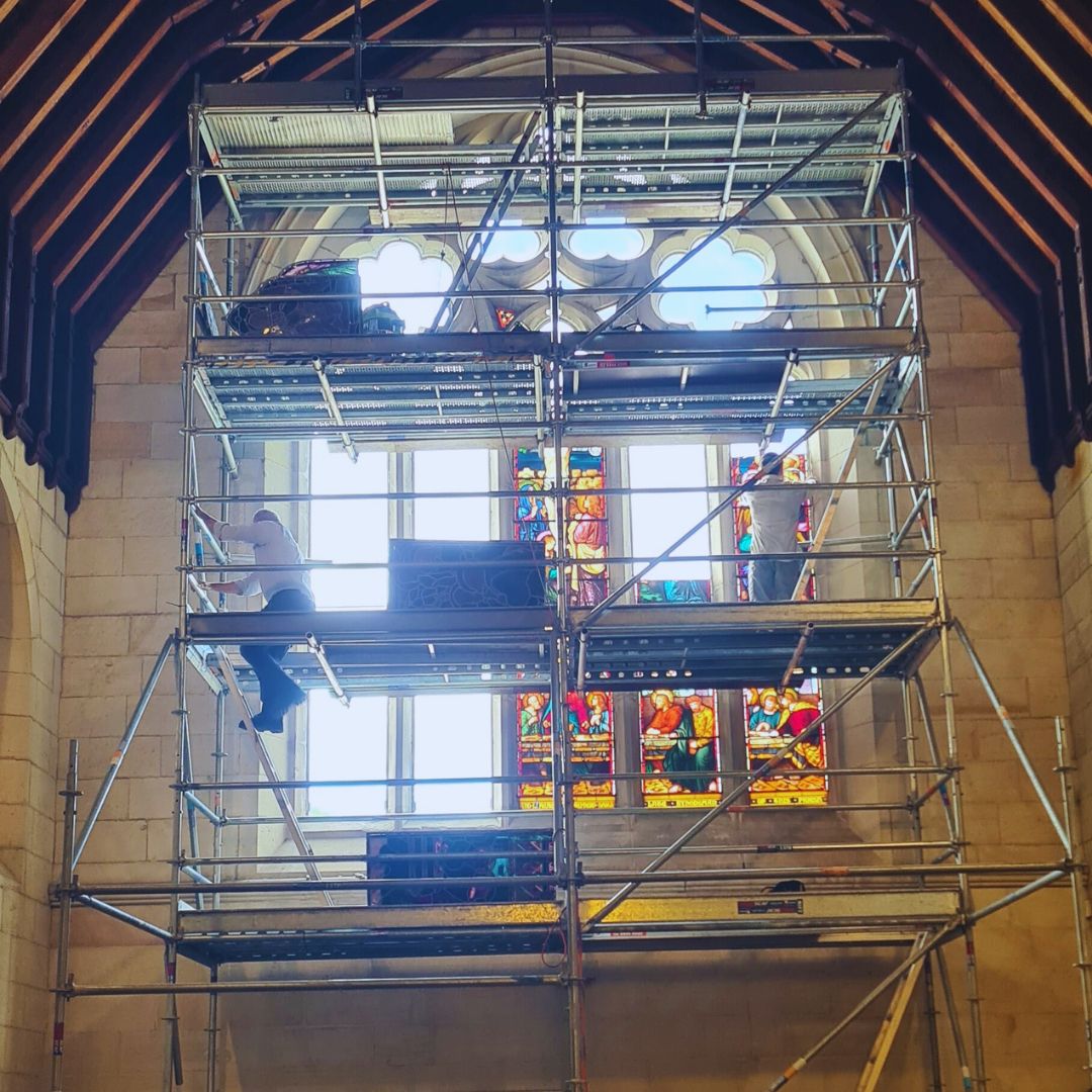 East Window removal for Restoration